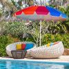 8 Feet Portable Beach Umbrella with Sand Anchor and Tilt Mechanism