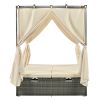 [Not allowed to sell to Wayfair]Adjustable Sun Bed With Curtain; High Comfort; With 3 Colors