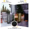 2 Pieces Solar-Powered Diamond Wicker Floor Lamps with Auto LED Light